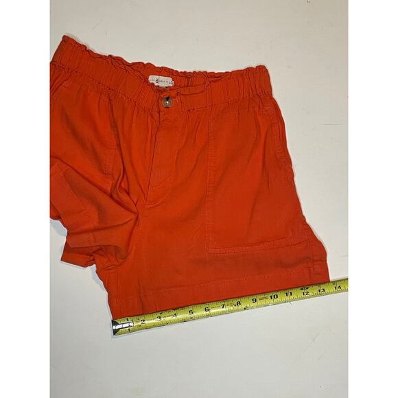 Lou & Grey for LOFT Linen Blend Shorts M Salmon Pink Pull-On High Rise Utility - Picture 6 of 9